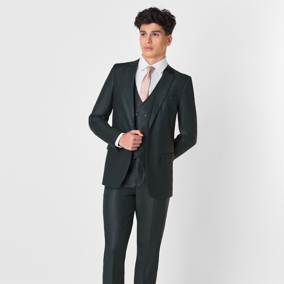 Forest Green Modern Boys Prom Suit