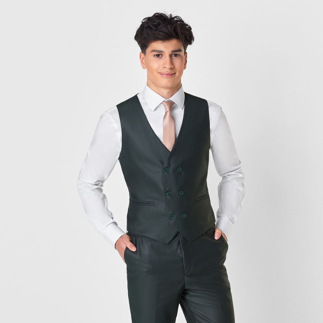 Forest Green Modern Boys Prom Suit