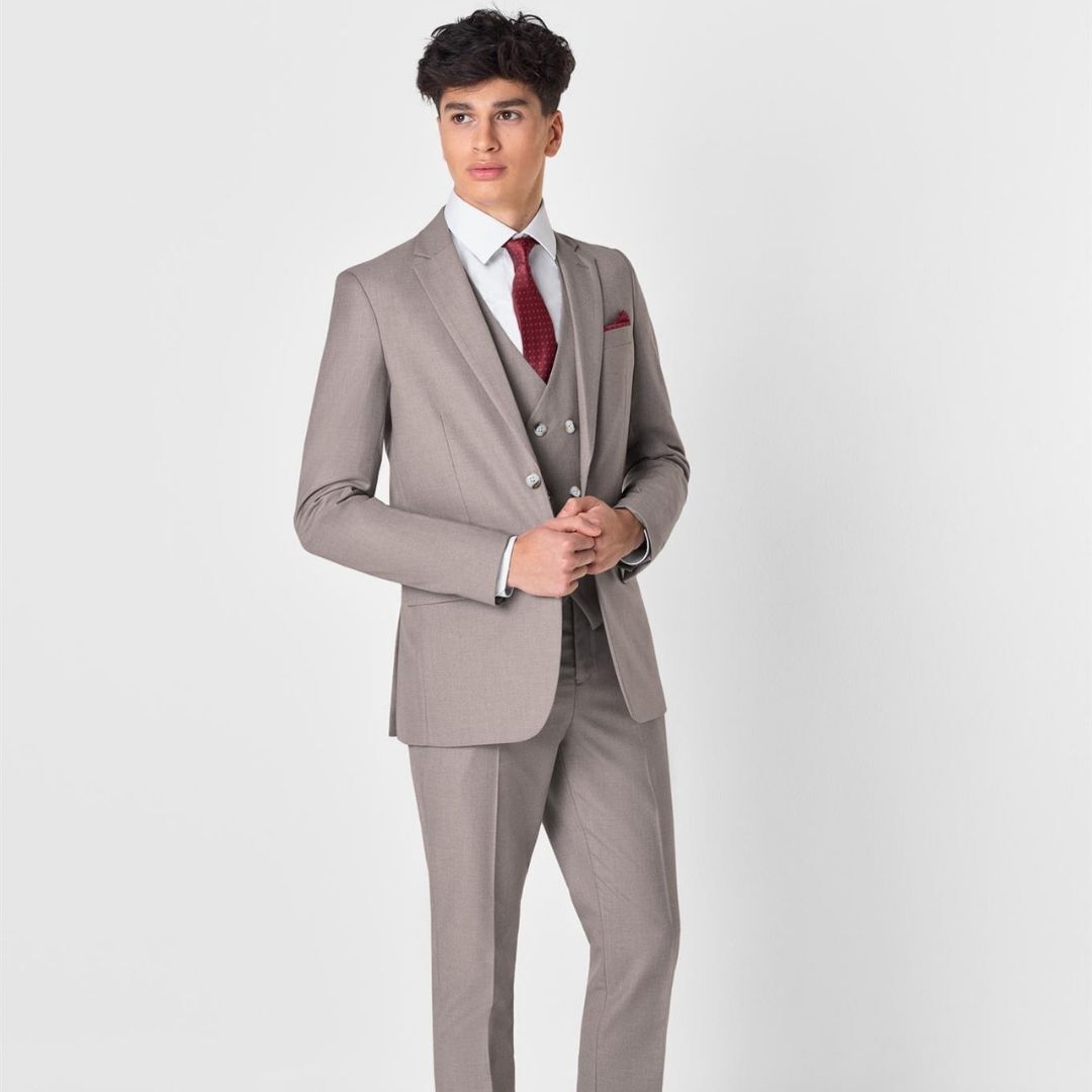 Prom 2025 Neutral Taupe Suit