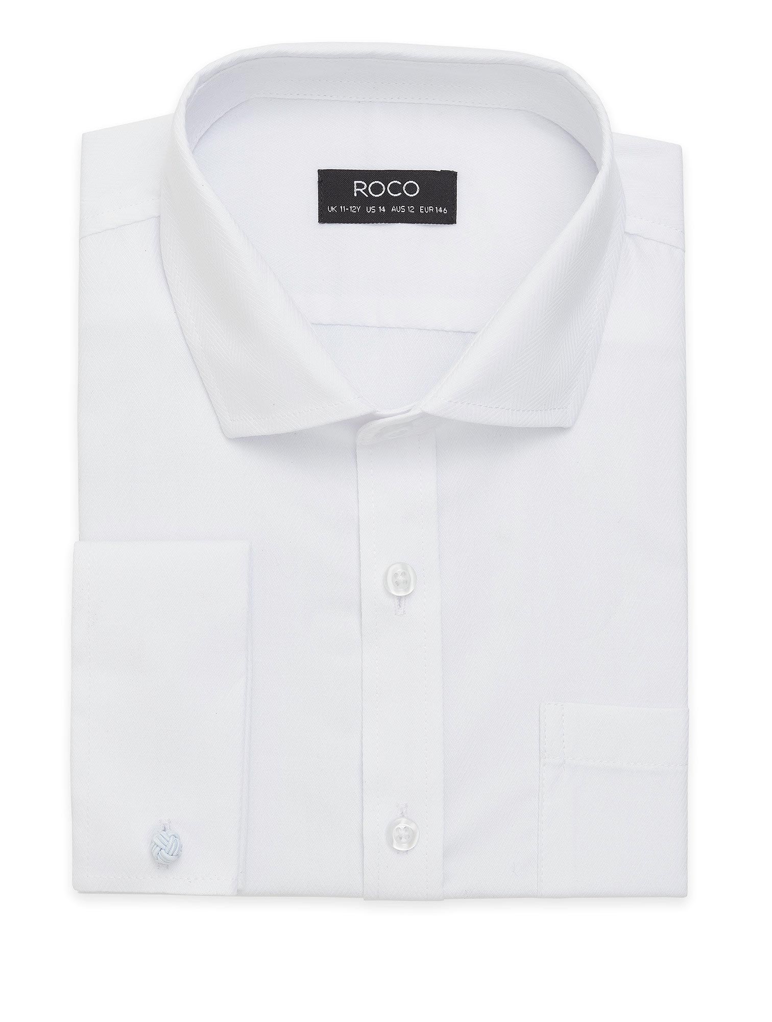Boys white cufflink shirt | Boys white formal shirt