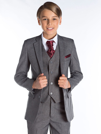 Boys grey suit & cravat | Boys Formal Suit | Page boy suit | Philip