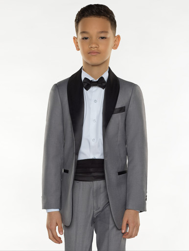 Boys grey tuxedo | Boys grey dinner suit | Paisley of London