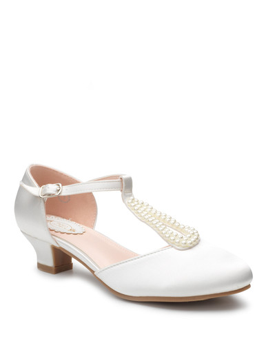 Girls ivory shoes | Ivory pearl girls bridesmaid shoes | Lily
