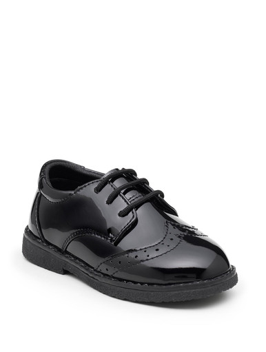Boys infant patent black brogues Baby boys patent black shoes Roco