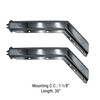 Chrome 30 Inch Heavy Duty Spring-Loaded 45 Degree Angled Mud Flap Hanger 1-1/8" Bolt Spacing