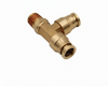 Male Swivel Run Tee 1/4" tube x 1/4" pipe