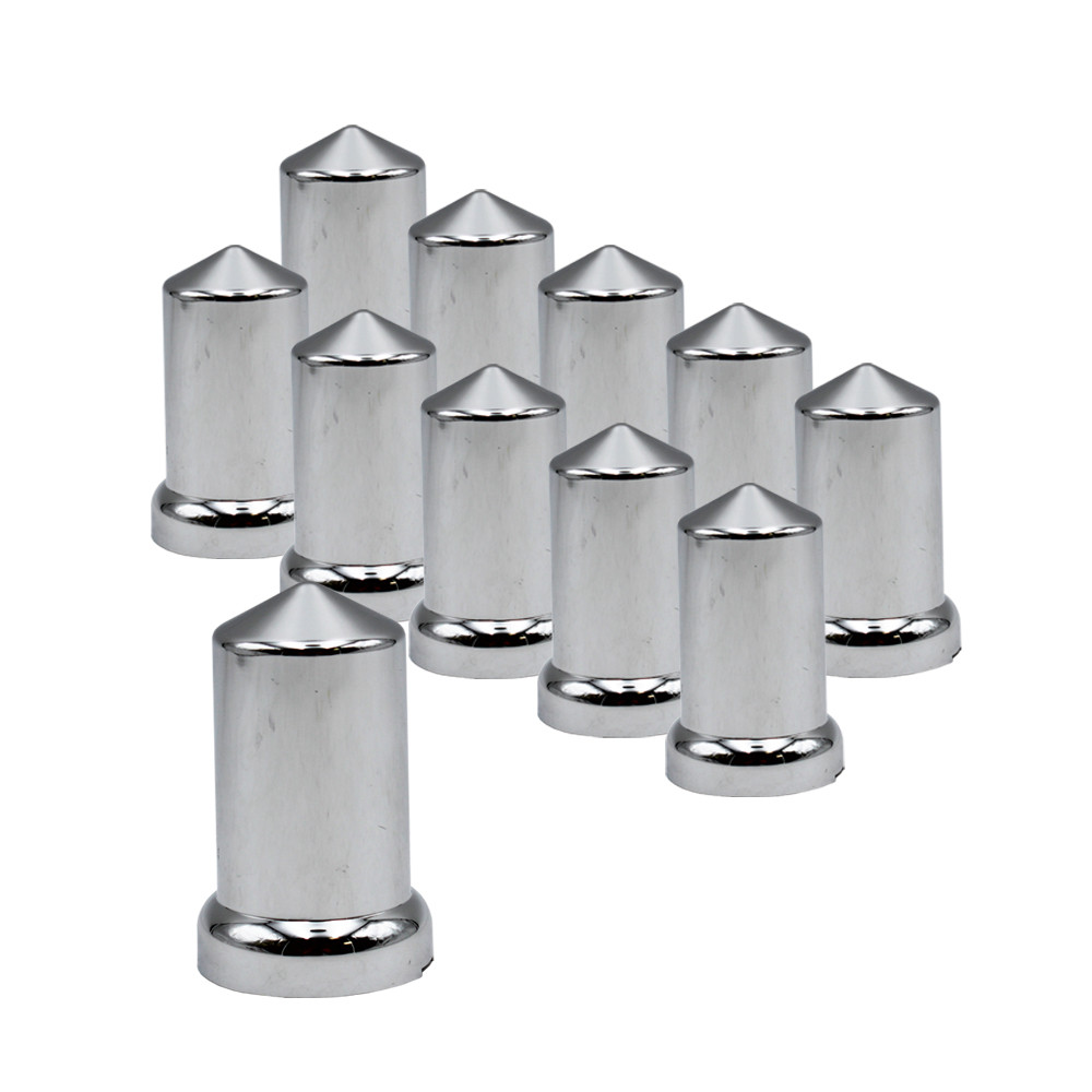 33MM X 1.5 Inch Chrome Plastic PushOn Top Hat Style Lug Nut Cover With