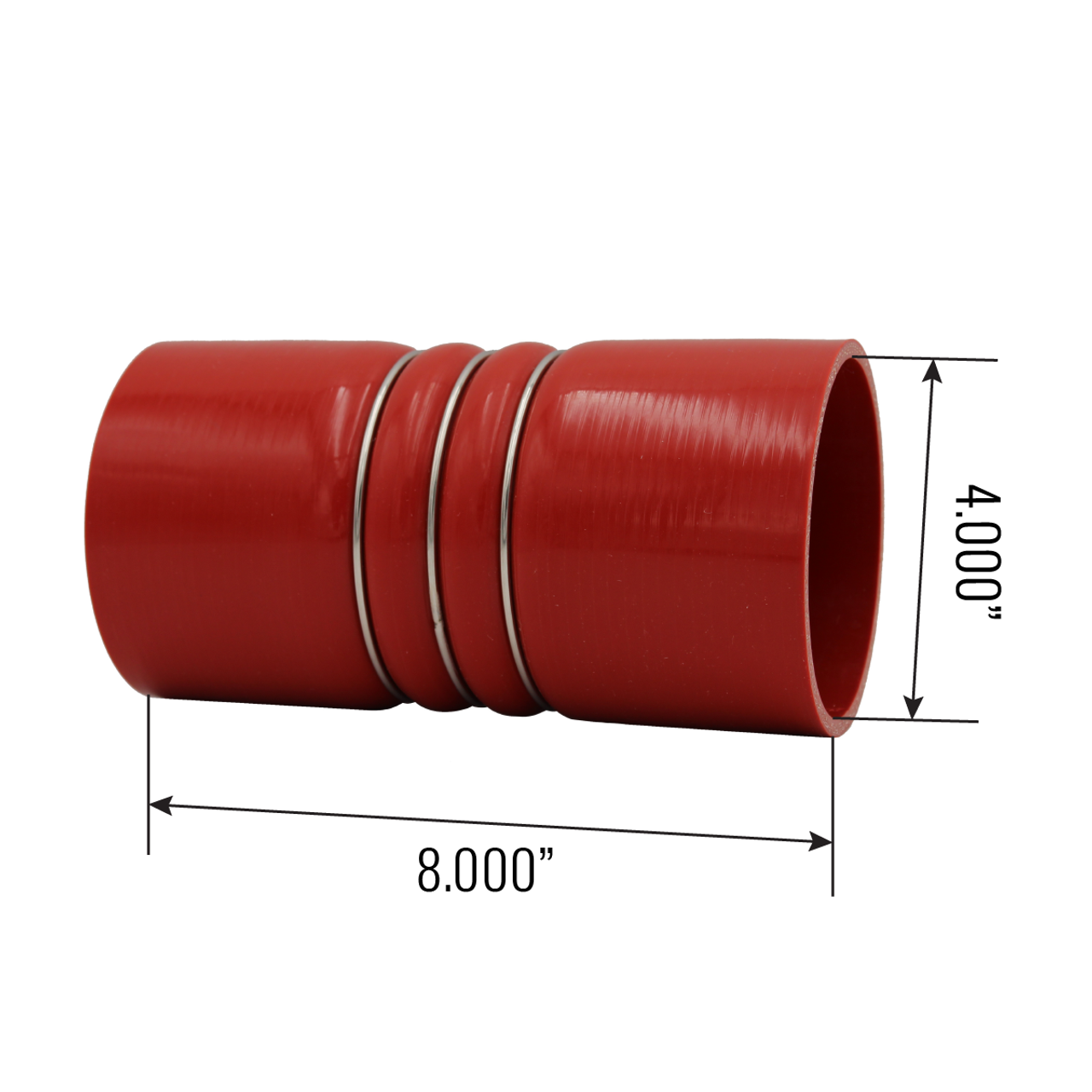 Silicone Hump Hose Charge Air Cooler 4" ID x 8" 4-ply, Red Side