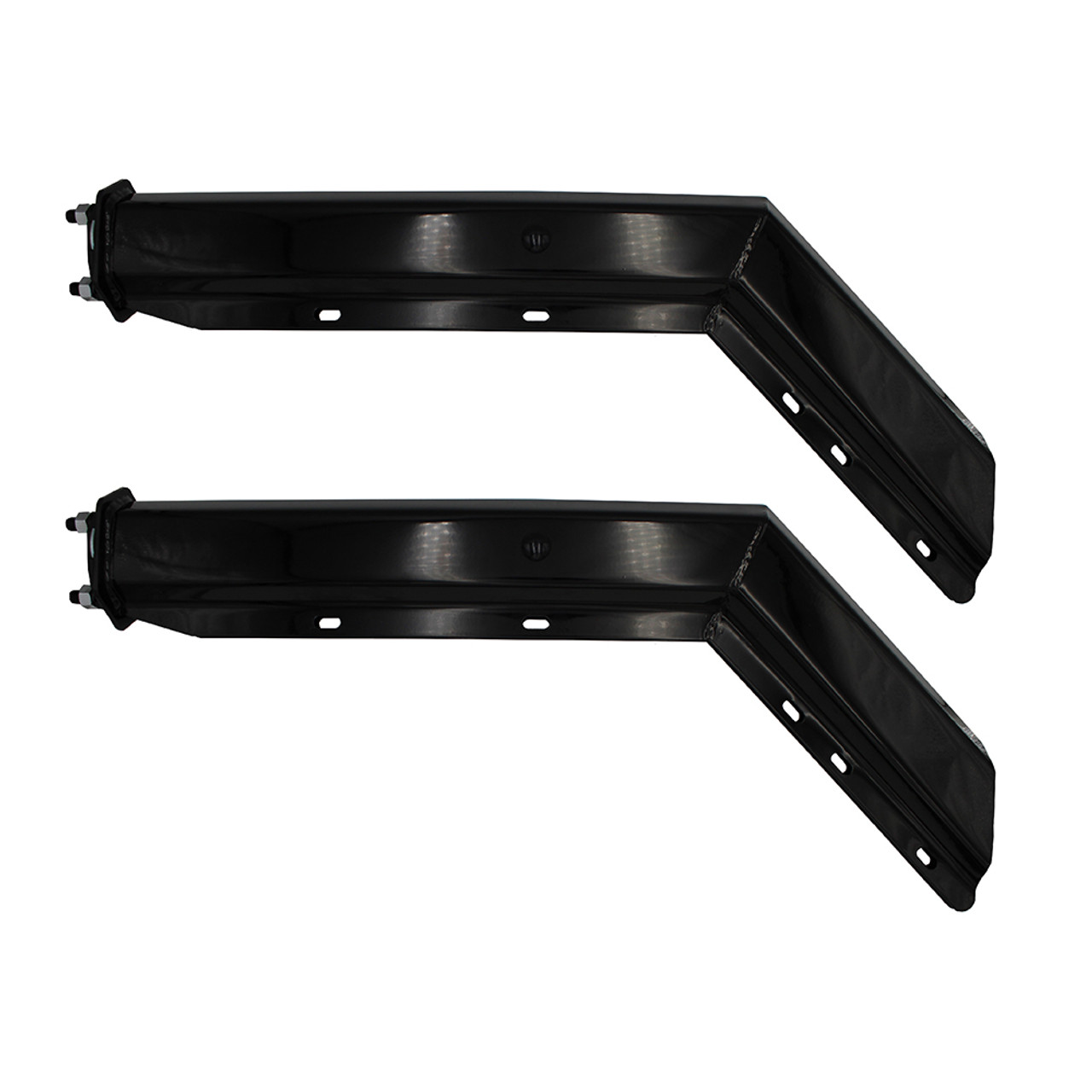 Black Steel 30 Inch Heavy Duty Spring-Loaded 45 Degree Angled Mud Flap  Hanger 1-1/8