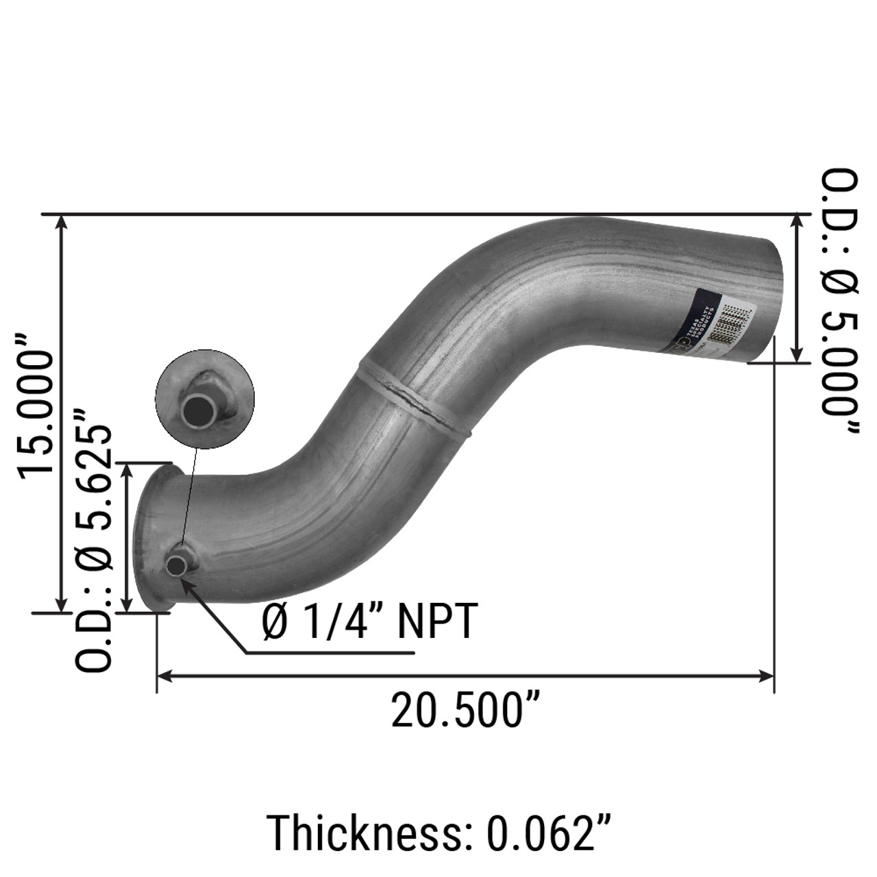 Exhaust Pipe ALZ Freightliner FL21016-009