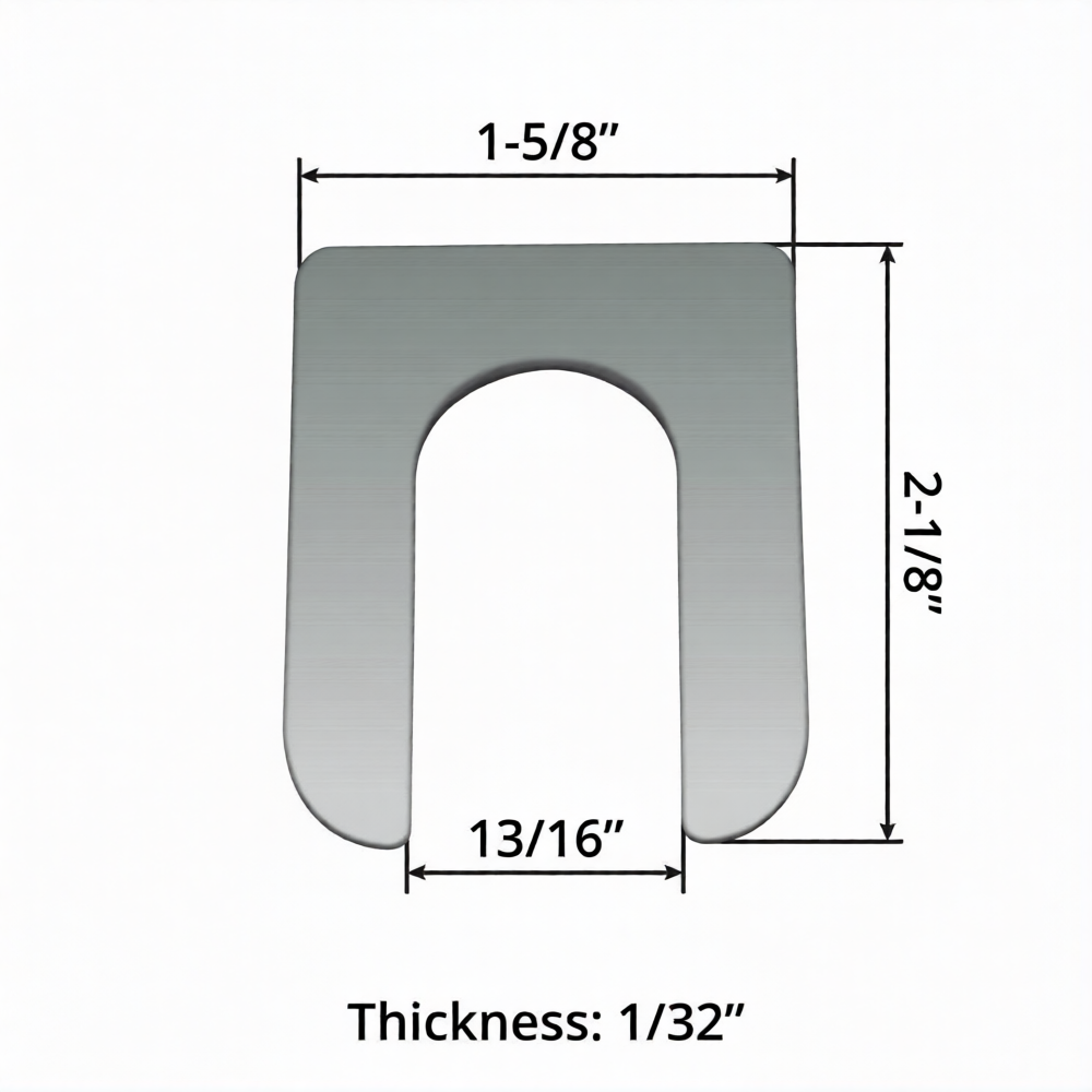 Single Slot Tandem Truck Shim 1/32" Thickness