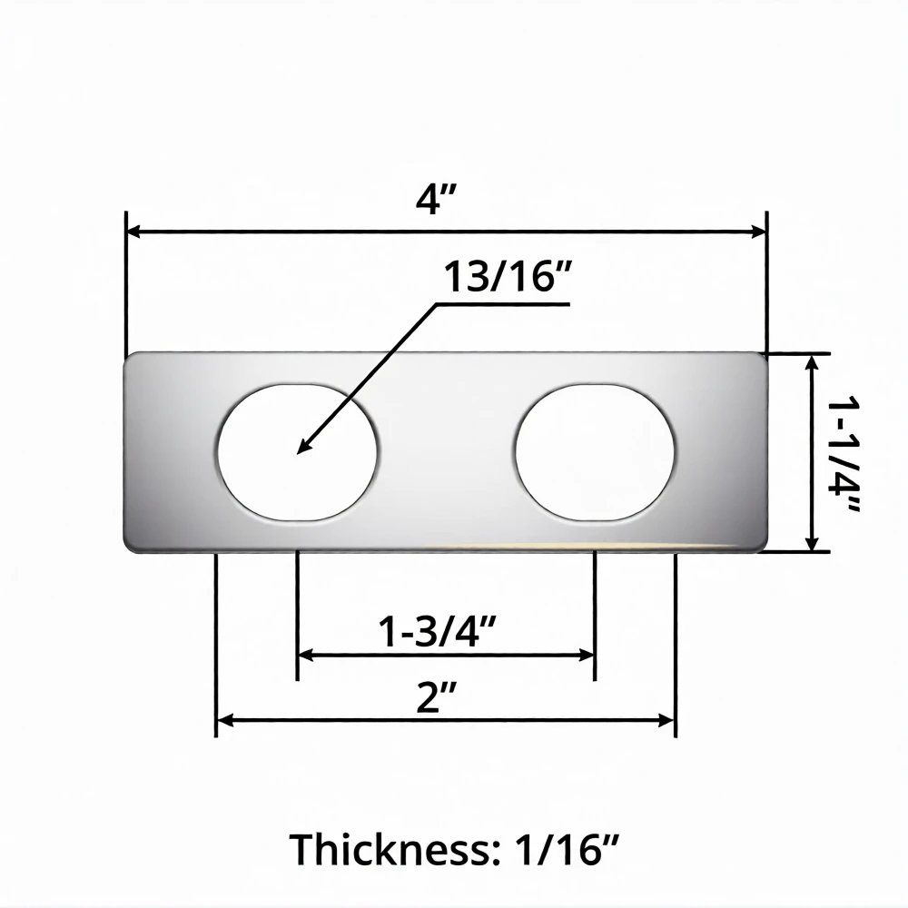 Peterbilt Air Leaf Thrust Angle Shim 1/16" Thickness