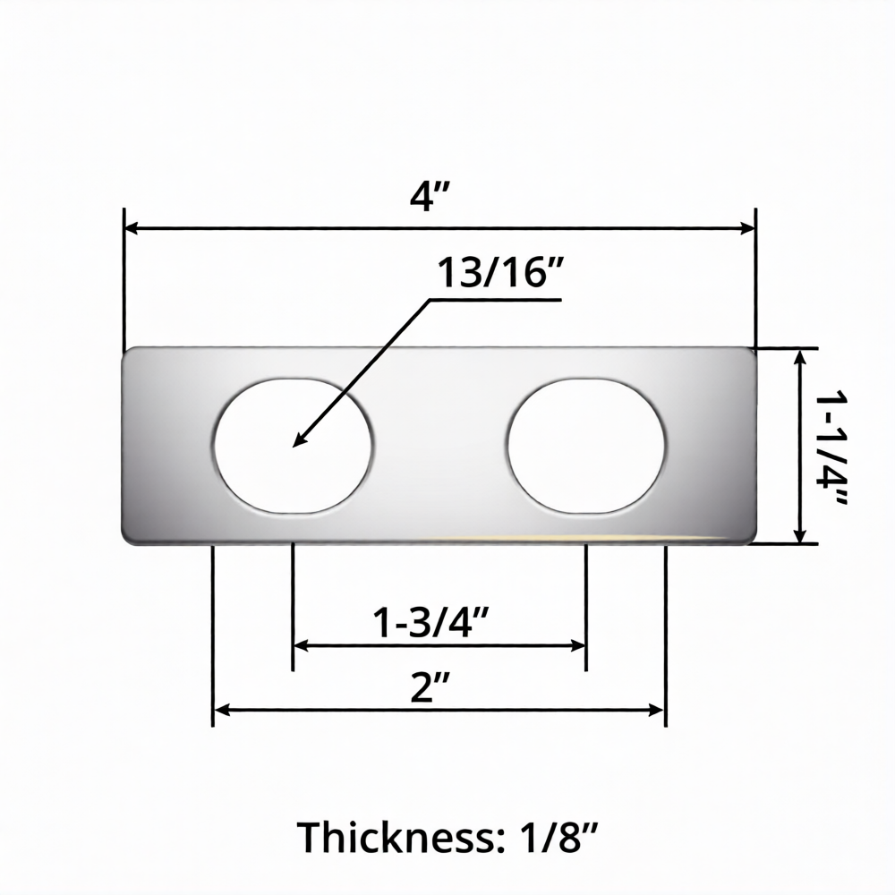 Peterbilt Air Leaf Thrust Angle Shim 1/8" Thickness