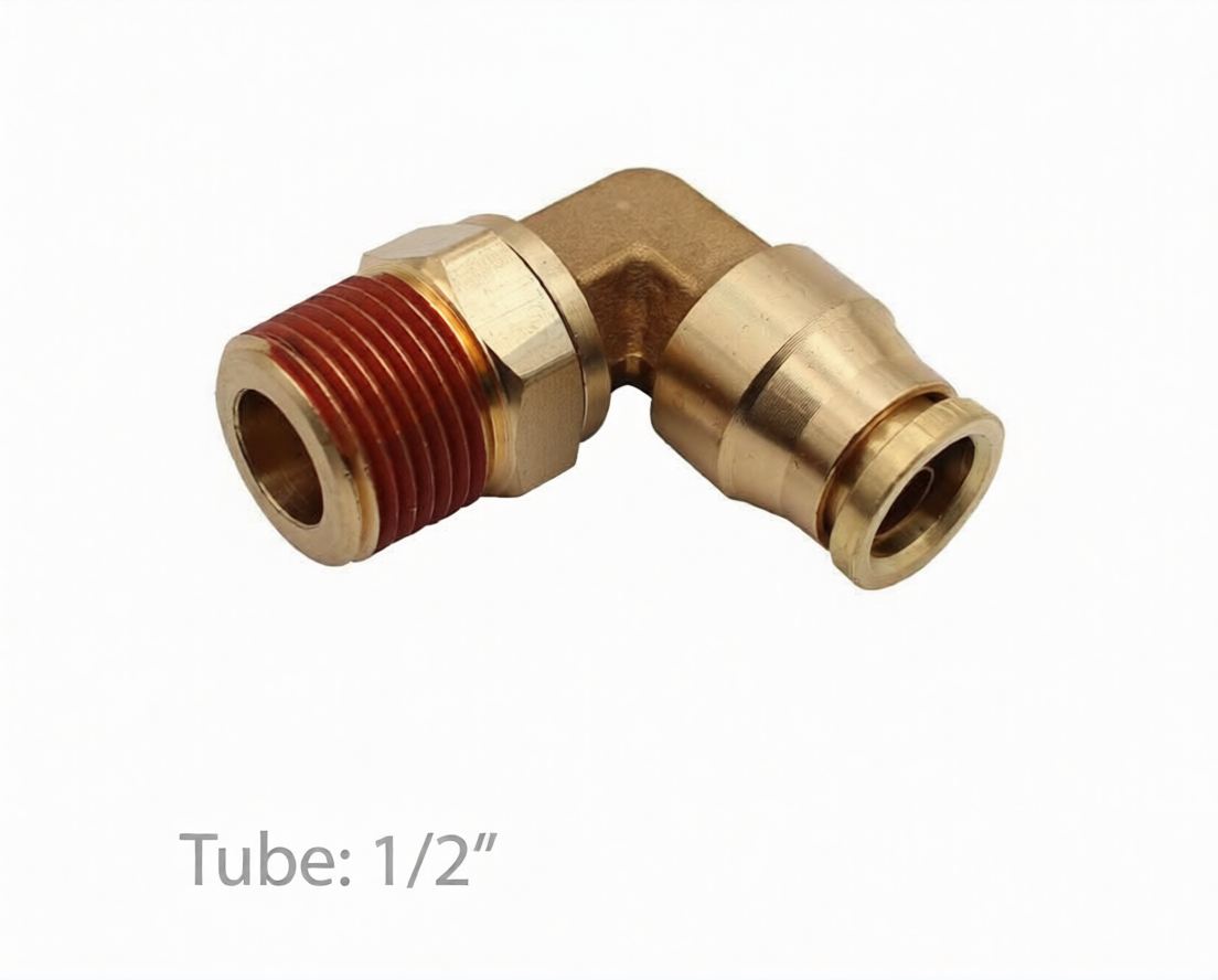 Male Swivel Elbow 1/2" tube x 1/2" pipe
