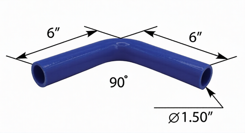 Silicone Coolant Elbow 1.50" ID x 6" Legs 90 deg.