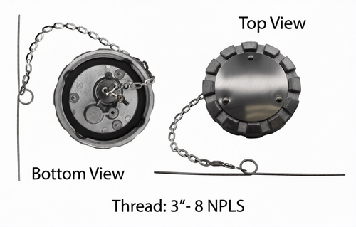 Fuel Cap Vented, 3"-8 NPSL Aluminum
