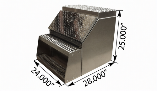 Steel Step Saddle Box 24" x 25" x 28" Aluminum