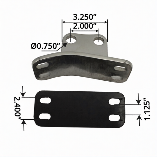 Mounting Bracket Peterbilt Stainless Steel Lower