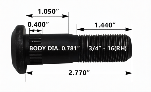 Wheel Stud 2.77" Standard RH