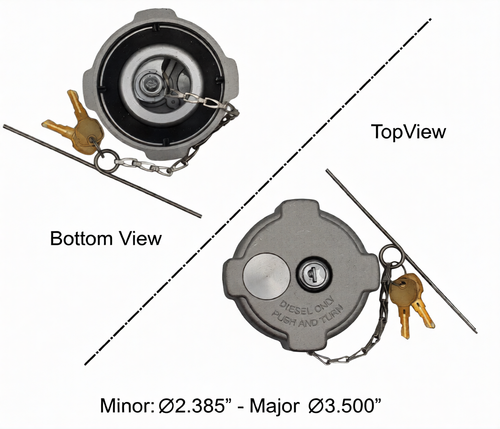 Fuel Cap Locking Freightliner 3.00"