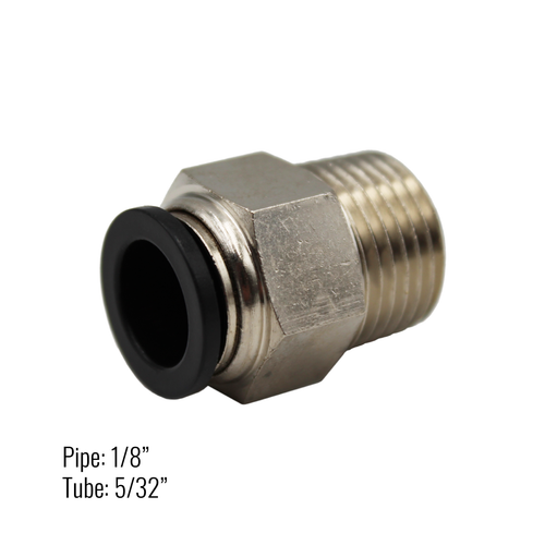 Male Connector Push-On Fitting 5/32" tube x 1/8" pipe