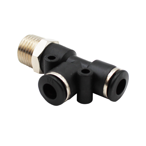 Male Run Tee Push-On Fitting 3/8" tube x 1/4" pipe