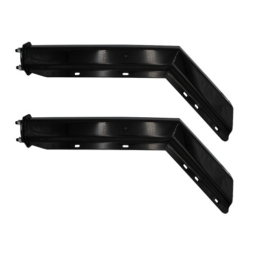 Black Steel 30 Inch Heavy Duty Spring-Loaded 45 Degree Angled Mud Flap Hanger 1-1/8" Bolt Spacing