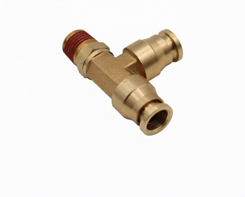 Male Swivel Run Tee 1/2" tube x 1/2" pipe