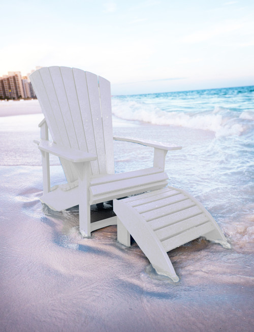 WHITE CHAIR SHOW WITH FOOTSTOOL