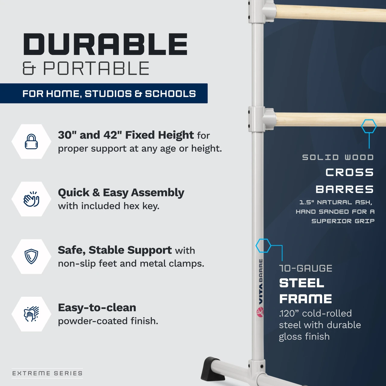 Extreme Series Wood Ballet Barre | Freestanding Ballet Barres |Barré