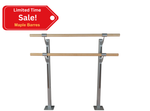 Juliet -  Double Bar ADJUSTABLE Floor Mount Ballet Barre System (wood) For Ballet/Dance Only