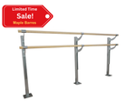 Juliet -  Double Bar ADJUSTABLE Floor Mount Ballet Barre System (wood) For Ballet/Dance Only