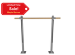 MAXIM - Single Bar ADJUSTABLE Floor Mount Fitness Barre System (wood) For Barre Fitness