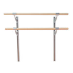 Adjustable Wood Double Bar Wall Mount Ballet Barre System