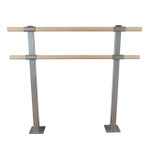 Flexor-  Double Bar Floor Mount Fitness Barre System (wood) For Barre Fitness
