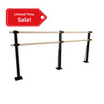 Flexor-  Double Bar Floor Mount Fitness Barre System (wood) For Barre Fitness
