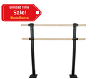 GISELLE - Double Bar Floor Mount Ballet Barre System (wood) For Ballet/Dance Only