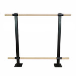 CHALLENGER - Double Bar Floor Mount Fitness Barre System (wood) for Barre Fitness
