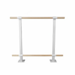 CHALLENGER - Double Bar Floor Mount Fitness Barre System (wood) for Barre Fitness