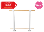 CHALLENGER - Double Bar Floor Mount Fitness Barre System (wood) for Barre Fitness