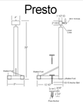 PRESTO - 39" Removable Single Bar Floor Mount Barre System (Wood) for Barre Fitness
