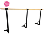 PRESTO - 39" Removable Single Bar Floor Mount Barre System (Wood) for Barre Fitness