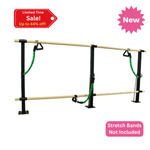 CHALLENGER X - Double Bar Floor Mount Fitness Barre System (wood) for Barre Fitness