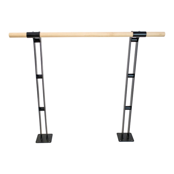 TITANIA - Single Bar Floor Mount Barre System (wood) - For Ballet/Dance & Barre Fitness