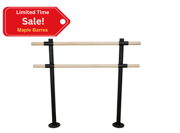 AURORA - Double Bar Floor Mount Barre System (wood) - For Ballet-Dance Only