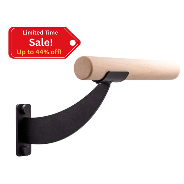 Crescent - Open Saddle Wood Single Bar Wall Mount Ballet Barre System (Fixed Height)