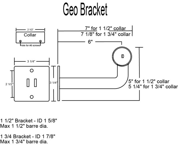 Geo -Single Bar Wall Mount Ballet Barres System (Aluminum)