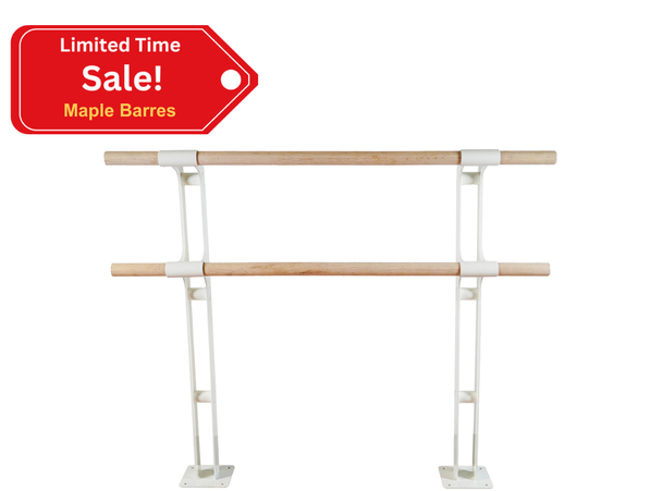 TITANIA - Double Bar Floor Mount Barre System (wood) - For Ballet/Dance & Barre Fitness