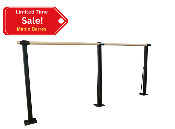 FLEXOR - Single Bar Floor Mount Fitness Barre System (wood) - For Barre Fitness