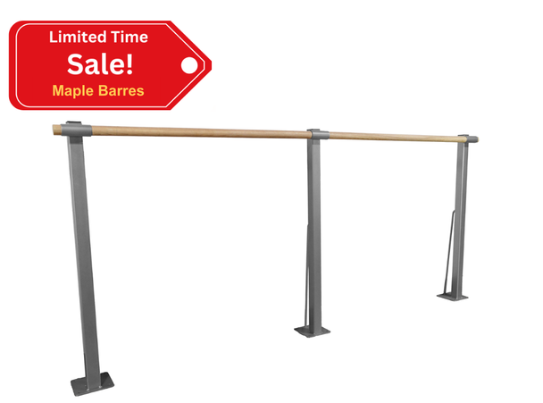 FLEXOR - Single Bar Floor Mount Fitness Barre System (wood) - For Barre Fitness